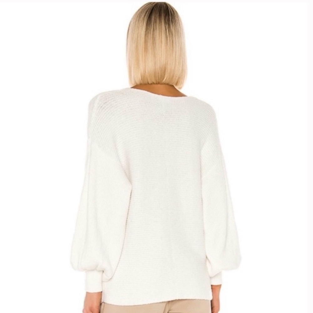 NEW 1. STATE Balloon Sleeve Ribbed Sweater in Antique White XL NWT - Picture 4 of 11